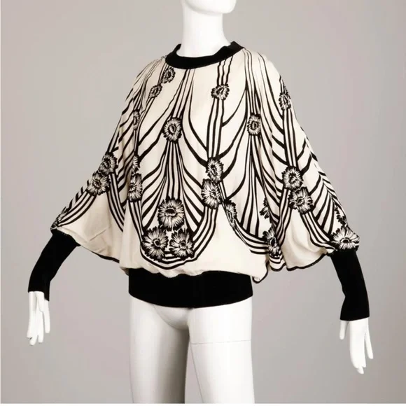 Jean Paul Gaultier Art Nouveau Batwing Top Shirt Blouse - Picture 1 of 8